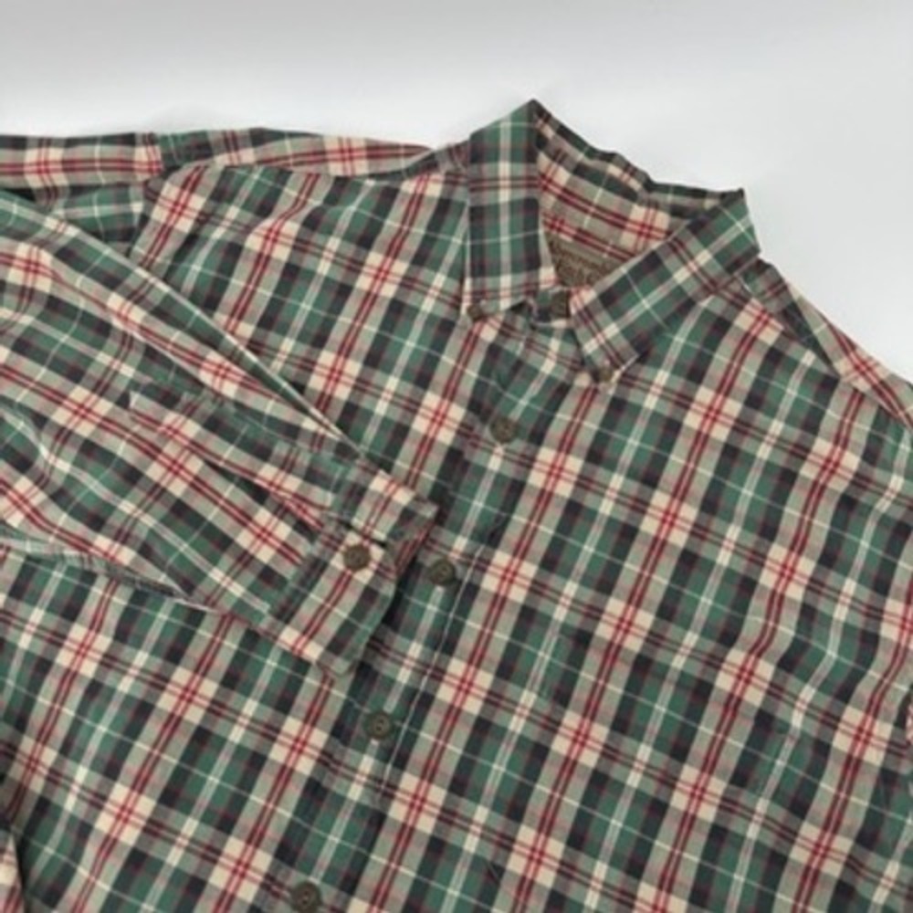 Abercrombie & Fitch Mens Plaid Button Up Shirt Long Sleeve‎ Big Shirt Green Navy
